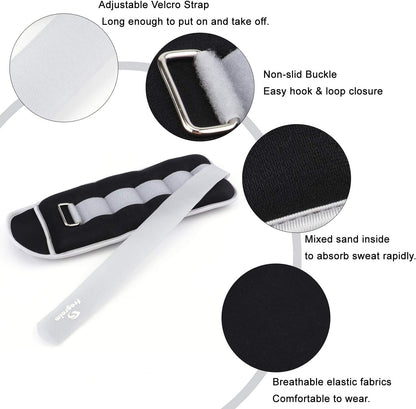 Versatile Adjustable Ankle Weights for All Ages - Perfect for Strength Training, Aerobics, and Physical Therapy - 10 lbs Pair (5 lbs Each)